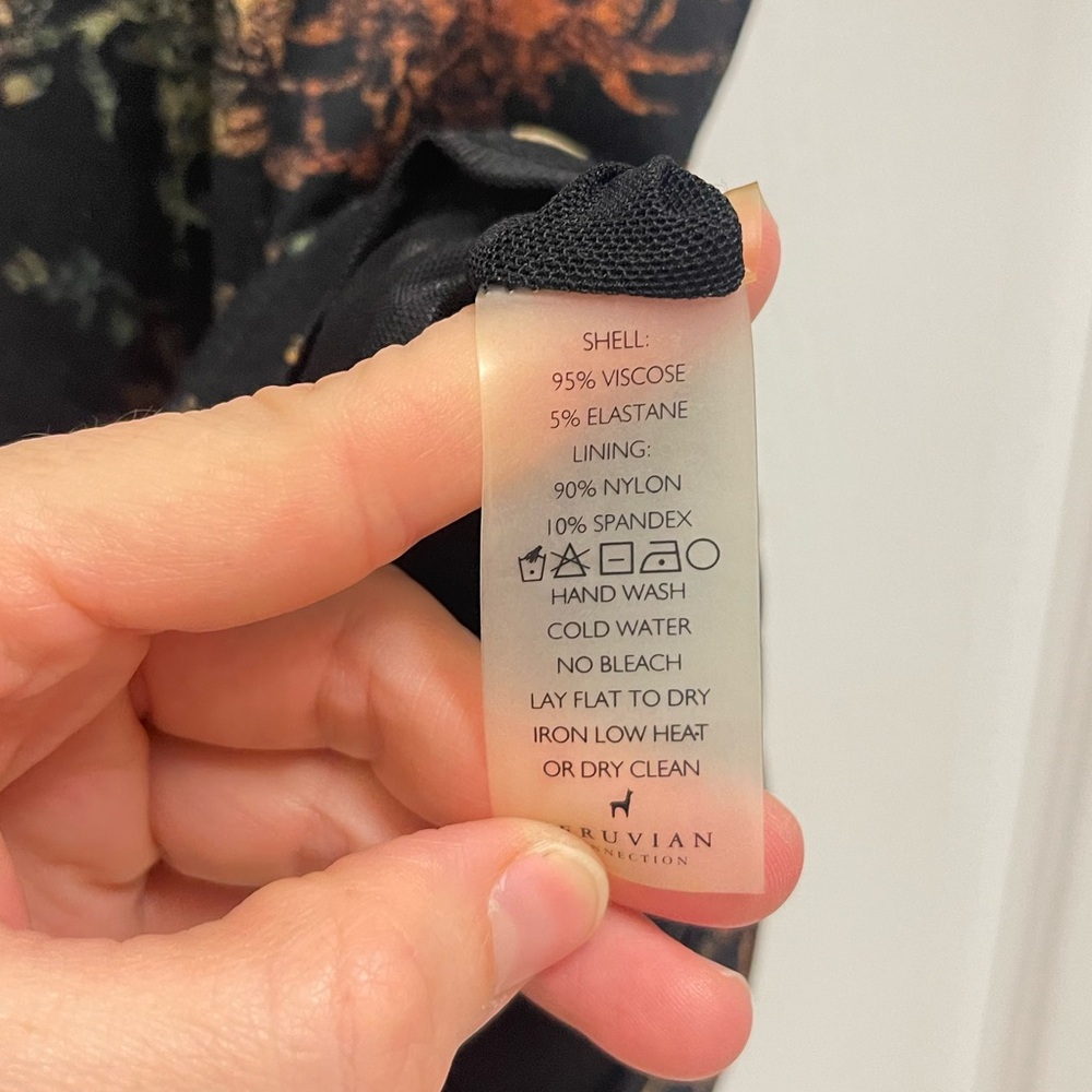 Peruvian Connection Black Pattern Knot Front Midi… - image 8